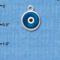 C3666 tlf - Blue Evil Eye Good Luck - Silver Charm