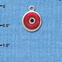 C3668 tlf - Red Evil Eye Good Luck - Silver Charm