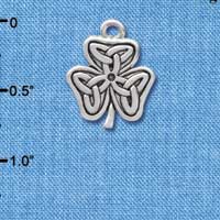 C3670 tlf - Silver Shamrock with Celtic Knot - Silver Charm