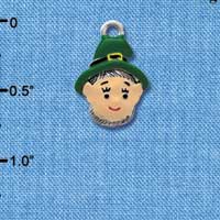 C3676 tlf - Small Leprechaun with Hat - Silver Charm