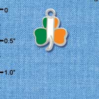 C3682 tlf - 2-D Irish Flag Shamrock - Silver Charm