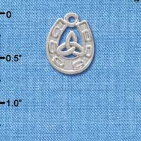 C3683 tlf - Silver Horseshoe with Trinity Knot - Silver Charm