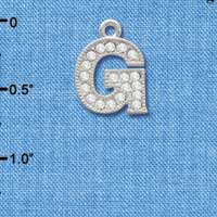 C3709 tlf - Swarovski Crystal - G - Beaded Border - Silver Charm