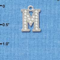 C3715 tlf - Swarovski Crystal - M - Beaded Border - Silver Charm