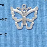 C3731 tlf - Large Open Silver Butterfly - Silver Charm