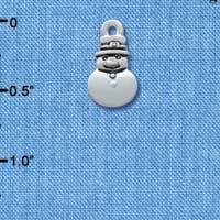 C3738 tlf - 2-D Silver Mini Snowman - Silver Charm