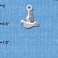 C3748 tlf - 2-D Small Silver Dove - Silver Charm