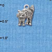 C3765 tlf - Antiqued Scary Cat - Silver Charm