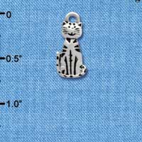 C3773 tlf - 2-D Striped Cat - Silver Charm