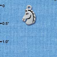 C3803 tlf - Mini 2-D Classic Horse Head - Silver Charm