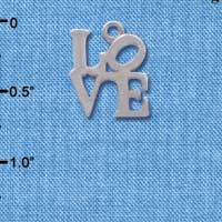 C3827 tlf - Love in Square - Im. Rhodium Charm