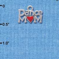 C3828 tlf - Dance Mom with Red Heart - Im. Rhodium Charm