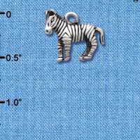 C3829 tlf - 2-D Zebra - Im. Rhodium Charm