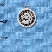 C3831 tlf - Horse Head in Disc - Silver Charm