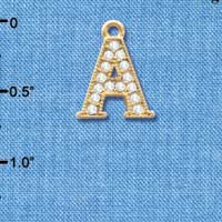 C3836 tlf - Swarovski Crystal - A - Beaded Border - Gold Charm