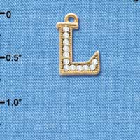 C3847 tlf - Swarovski Crystal - L - Beaded Border - Gold Charm