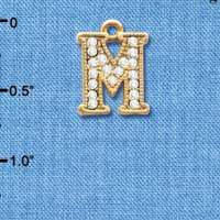 C3848 tlf - Swarovski Crystal - M - Beaded Border - Gold Charm