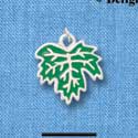 C3879 tlf - Medium Green Leaf - 2 Sided - Silver Charm 