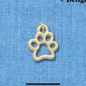 C3900 tlf - Medium Open Paw - Gold Charm 