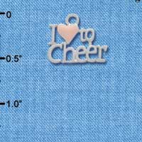 C3947 tlf - I love to Cheer with Pink Heart - Silver Charm