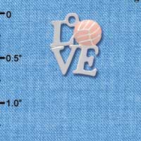 C3955 tlf - Silver Love with Pink Volleyball - Silver Charm