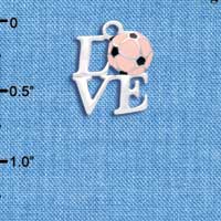 C3958 tlf - Silver Love with Pink Soccerball - Silver Charm