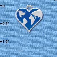 C3964 tlf - Enamel Earth Heart - Silver Charm