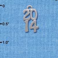 C4015 tlf - Silver Vertical Year - 2014 - Im. Rhodium Charm