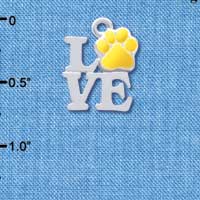 C4048 tlf - Silver Love with Yellow Paw - Silver Charm