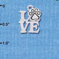 C4054 tlf - Silver Love with Silver Paw - Silver Charm
