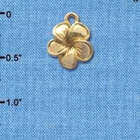 C4113 tlf - Gold Plumeria Flower - Gold Plated Charm