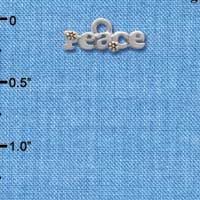 C4185 tlf - Silver Peace with Gold Daisies - Im. Rhodium & Gold Plated Charm