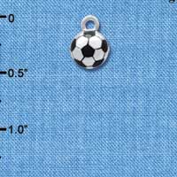 C4220+ tlf - 3-D Soccerball - Silver Plated Charm