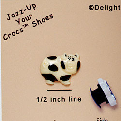 CROC-0017C* - Pig Black White Mini (Left & Right) - Clog Shoe Decoration Charm