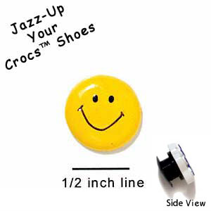 CROC-0054A - Smiley Face Mini - Clog Shoe Decoration Charm