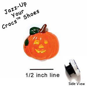 CROC-0057A - Jack O'Lantern Mini - Clog Shoe Decoration Charm