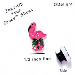 CROC-0057D* - Flamingo Pink Mini (Left & Right) - Clog Shoe Decoration Charm