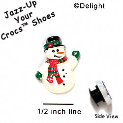 CROC-0067A* - Snowman Waving Mini (Left & Right) - Clog Shoe Decoration Charm