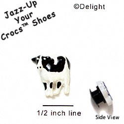 CROC-0070A* - Cow Black White Mini (Left & Right) - Clog Shoe Decoration Charm