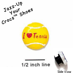 CROC-0072C - Tennis Ball I Love Tennis Mini - Clog Shoe Decoration Charm