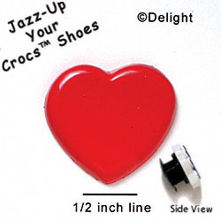 CROC-0211 - Heart-Red/Large - Clog Shoe Decoration Charm