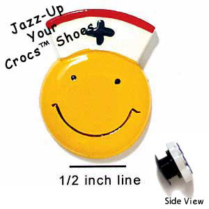 CROC-0217 - Smiley Face-Nurse/Medium - Clog Shoe Decoration Charm