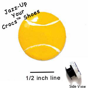 CROC-0375 - Tennis Ball-Yellow/Medium - Clog Shoe Decoration Charm