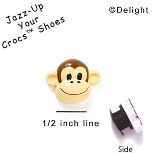 CROC-5613 - Medium Monkey Face - Clog Shoe Decoration Charm