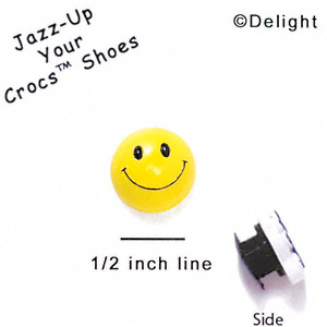 CROC-5617 - Medium Domed Smiley Face - Clog Shoe Decoration Charm