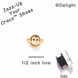 CROC-5623 - Mini Monkey Face - Clog Shoe Decoration Charm