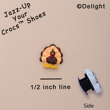 CROC-5641 tlf - Mini Dark Brown Turkey - Clog Shoe Decoration