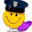 CROC - 4987 - Large Policeman Smiley Face - Clog Shoe Decoration Charm