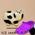 CROC - 0017C* - Pig Black White - Mini - Clog Shoe Decoration Charm