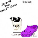 CROC - 0070A* - Cow Black White - Mini - Clog Shoe Decoration Charm